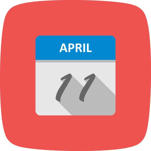 April 11th Date on a Single Day Calendar vector