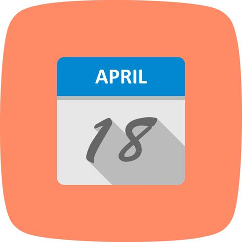 April 18th Date on a Single Day Calendar 486497 Vector Art at Vecteezy