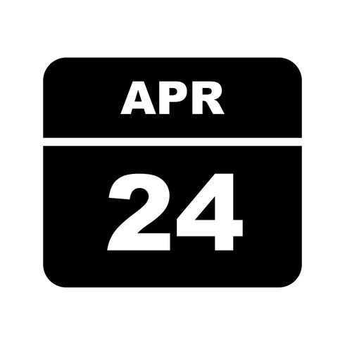 April 24th Date on a Single Day Calendar vector