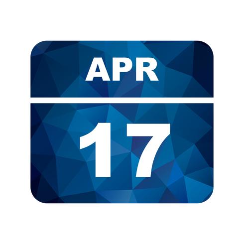 April 17th Date on a Single Day Calendar vector