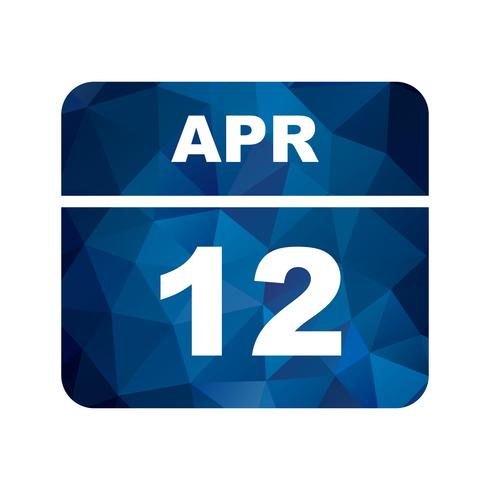 April 12th Date on a Single Day Calendar vector