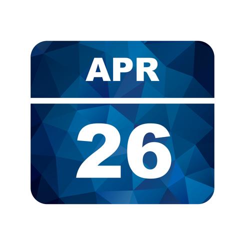 April 26th Date on a Single Day Calendar vector