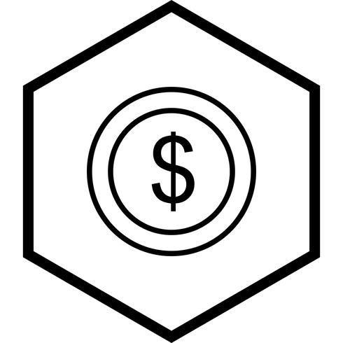 Dollars Coin Icon Design vector