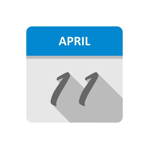 April 11th Date on a Single Day Calendar vector
