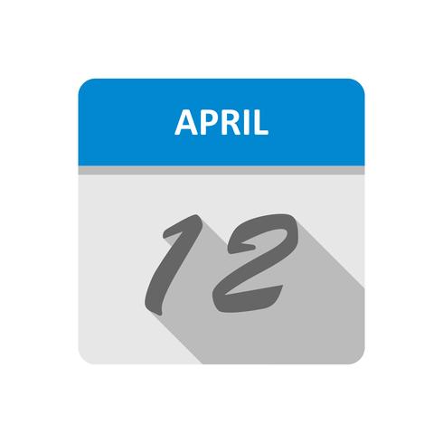 April 12th Date on a Single Day Calendar vector