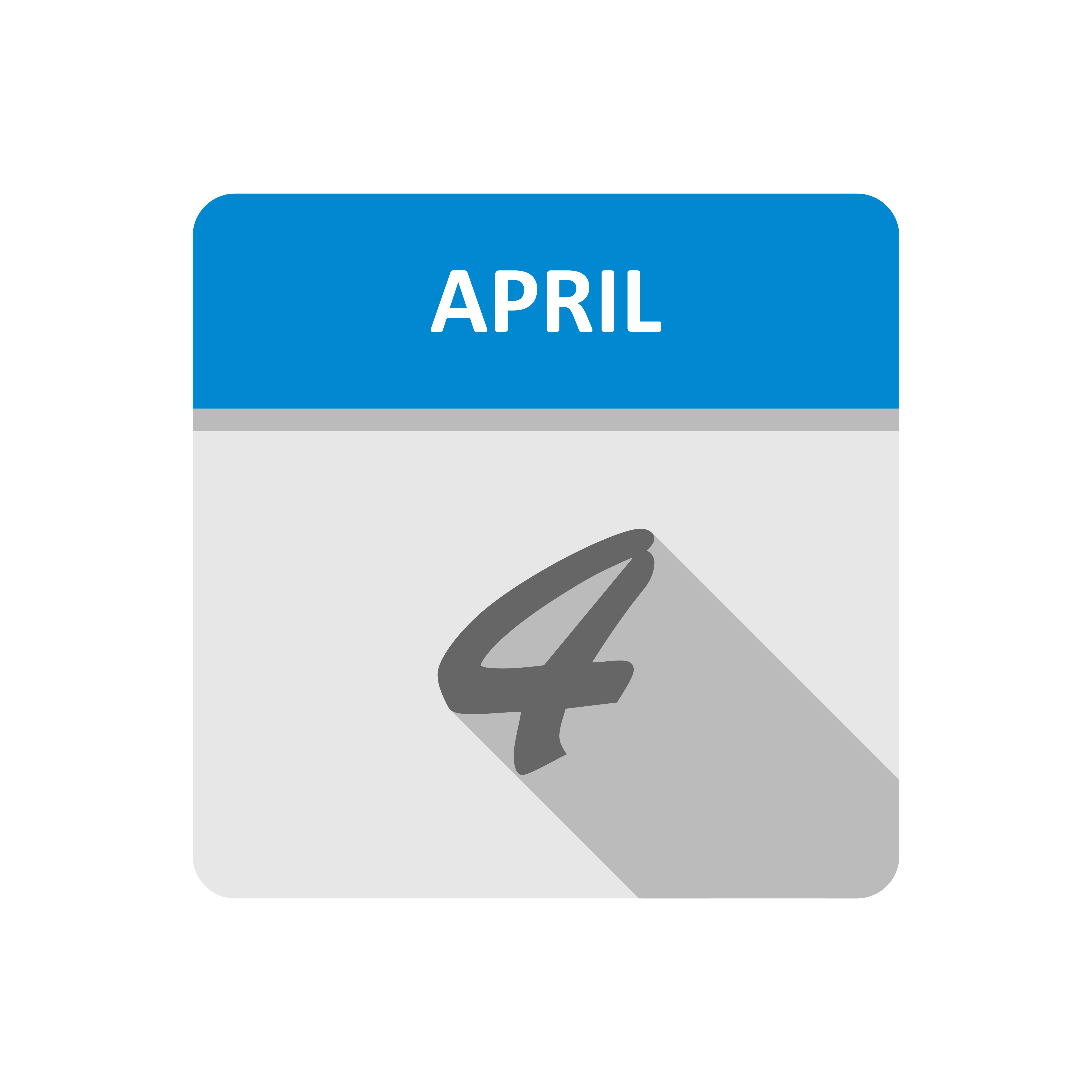 April 4th Date on a Single Day Calendar 487699 Vector Art at Vecteezy