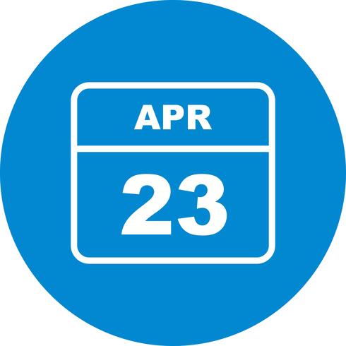 April 23rd Date on a Single Day Calendar vector