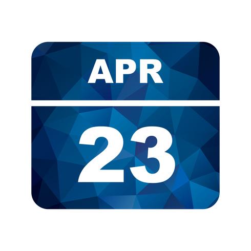 23 de abril, fecha en un calendario de un solo día vector