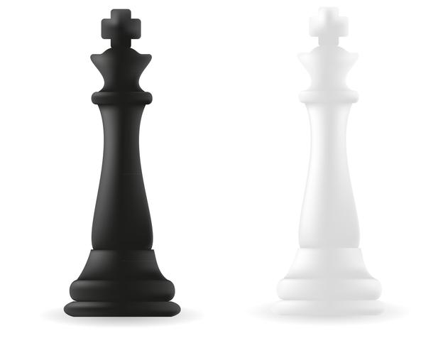 king chess piece black and white vector