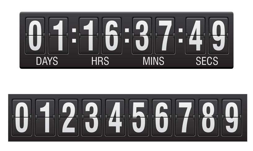 scoreboard countdown timer vector illustration