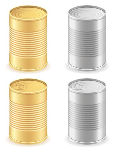 metal tin can set icons vector illustration