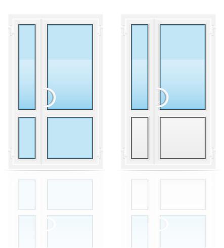 plastic transparent doors vector illustration