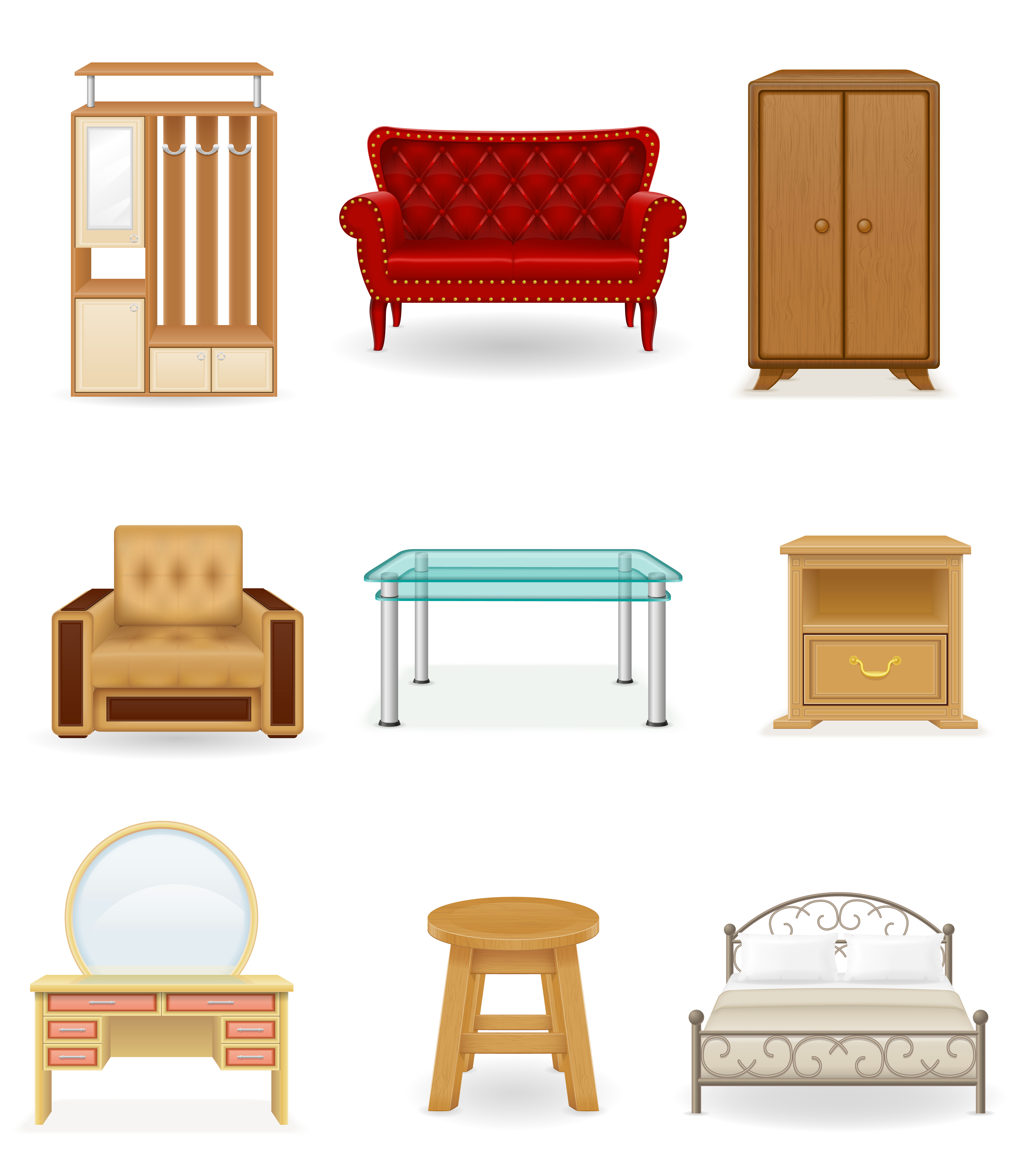 set icons furniture vector illustration 488253 Vector Art at Vecteezy
