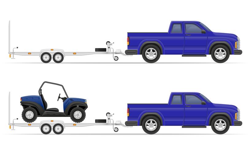 recogida de coche con ilustración de vector de remolque