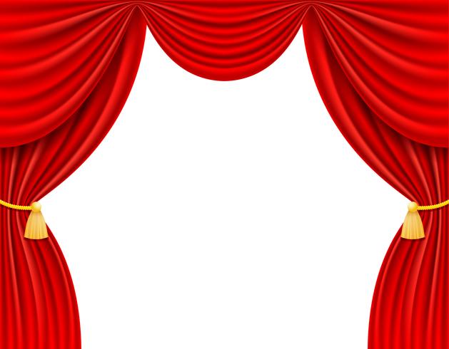 red theatrical curtain vector illustration