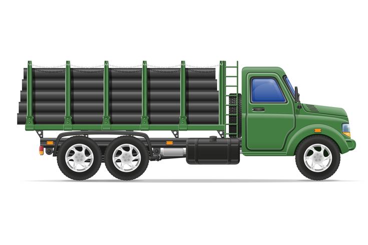 cargo truck delivery and transportation of construction materials concept vector illustration