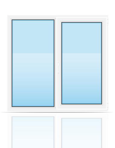 plastic transparent window view indoors vector illustration