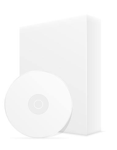 white cd and dvd bisk box packing vector illustration