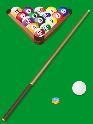 set for billiards vector