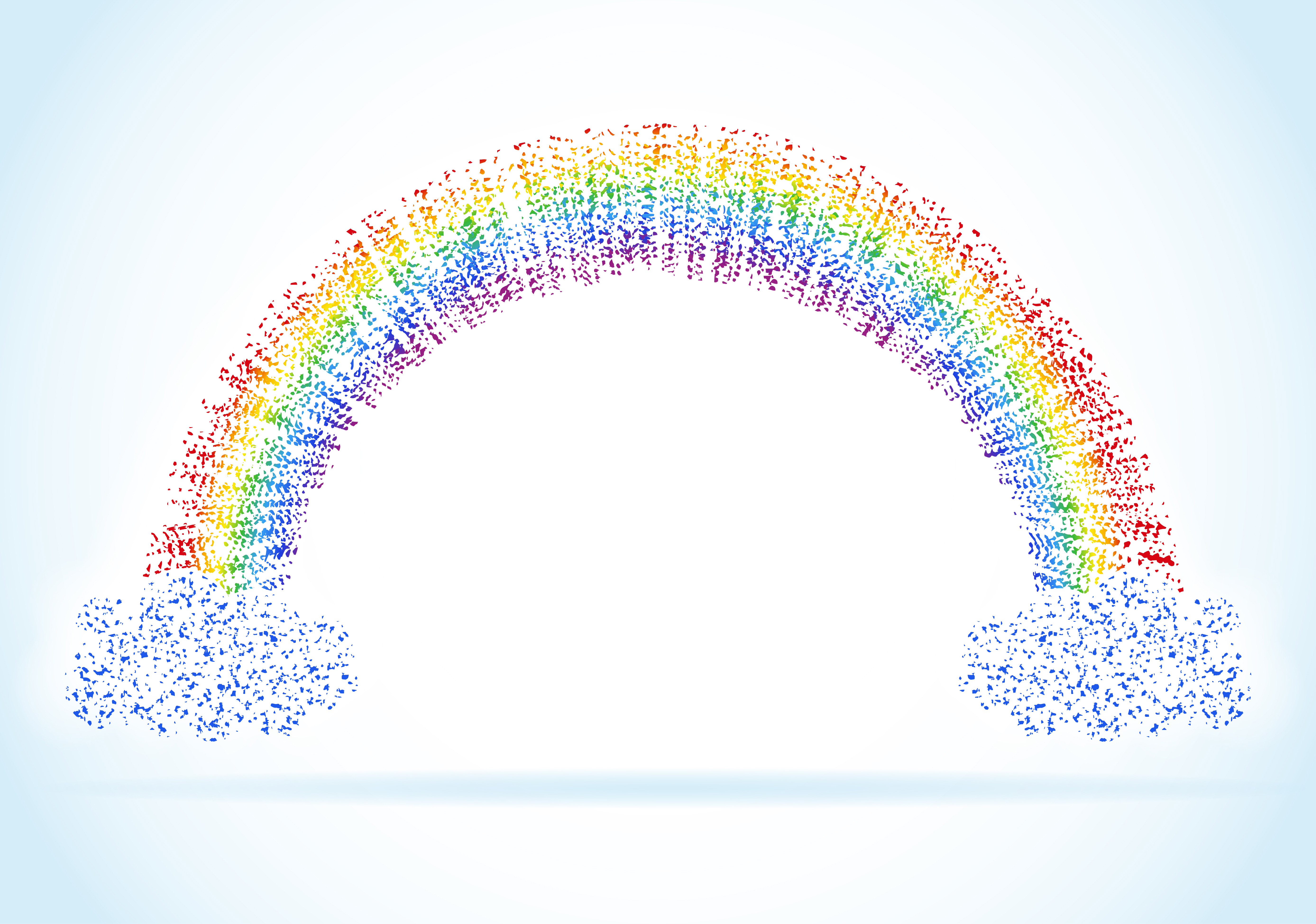 Download abstract rainbow with clouds vector illustration ...