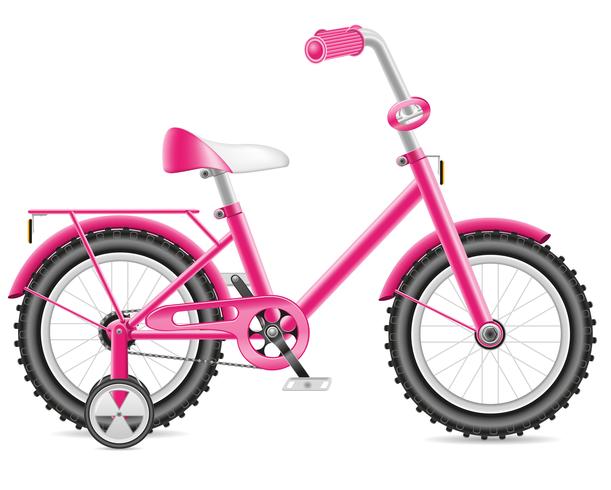 kids bicycle for a girl vector illustration