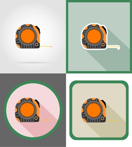 Reparación de ruleta y herramientas de construcción iconos planos vector ilustración