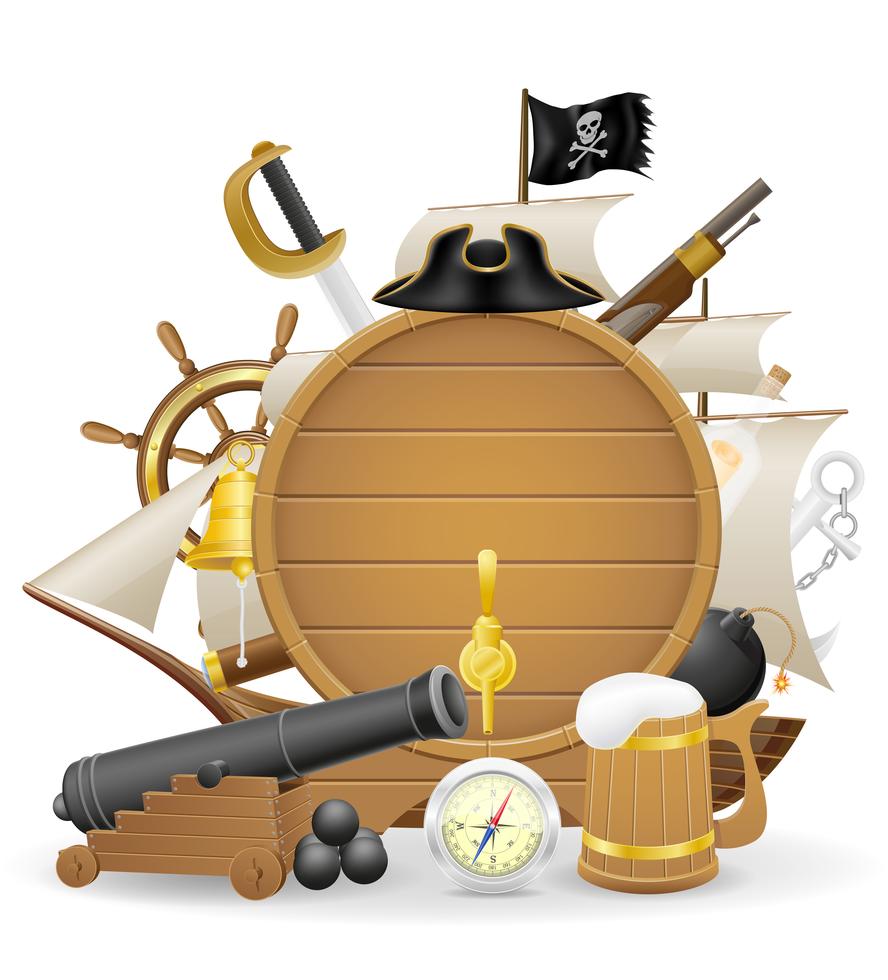 concepto de pirata iconos vector illustration