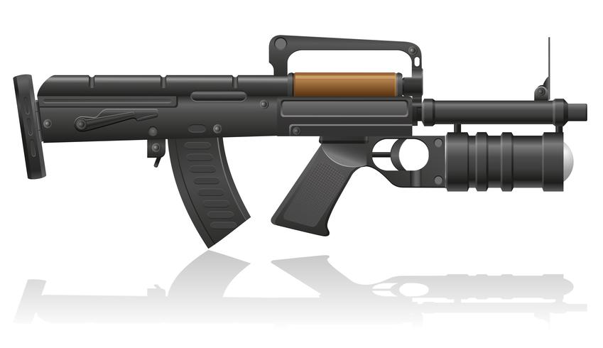 machine gun with a grenade launcher vector illustration