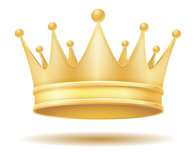Ilustración de vector de rey corona dorada real