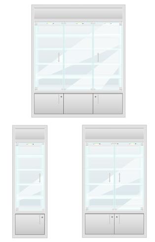 set showcase of shop equipment vector illustration