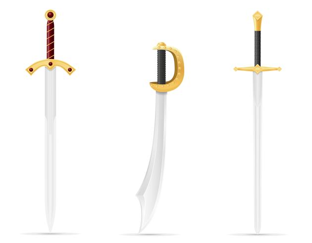 battle sword medieval stock vector illustration