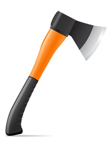 tool axe with plastic handle vector illustration