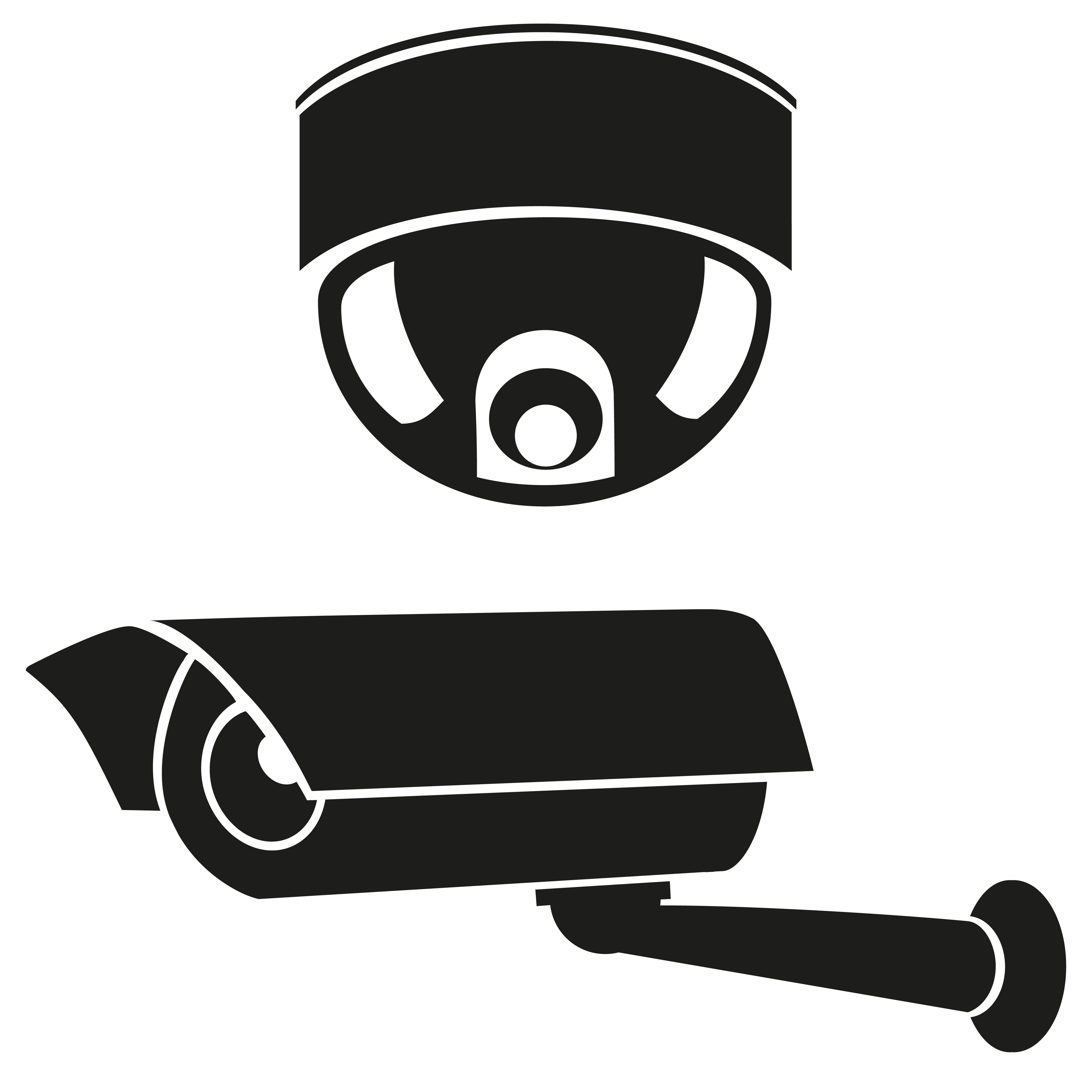 Iconos en blanco y negro de cámaras de vigilancia. 488554 Vector en