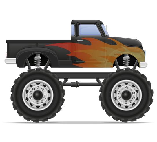 monster truck car pickup vector illustration