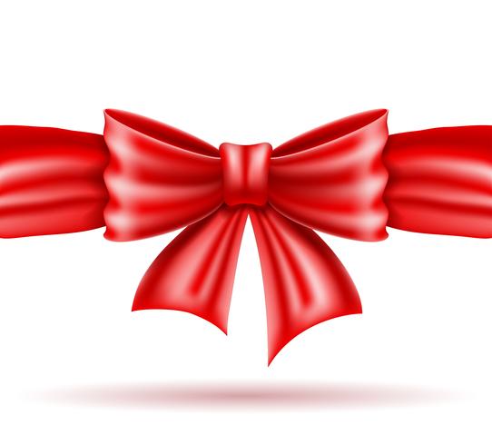 red bow and ribbon realistic vector illustration