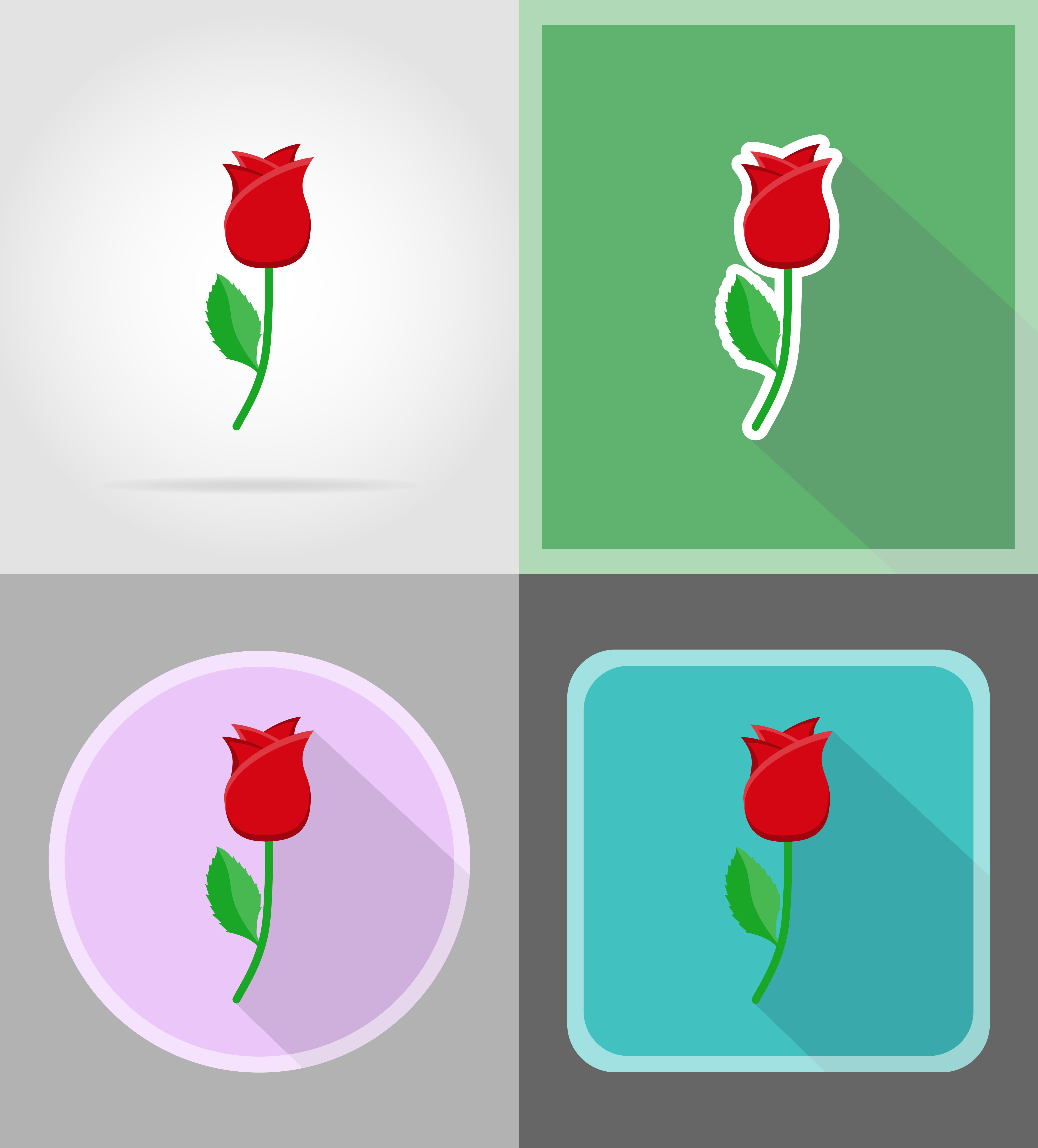 Download flower flat icons vector illustration 488631 - Download Free Vectors, Clipart Graphics & Vector Art