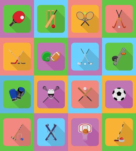 sport equipment flat icons illustration vector