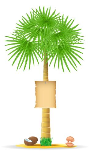 Palmera con una ilustración de vector de signo