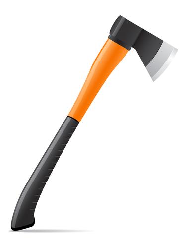 tool axe with plastic handle vector illustration