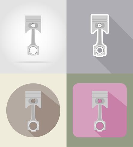 car piston flat icons vector illustration