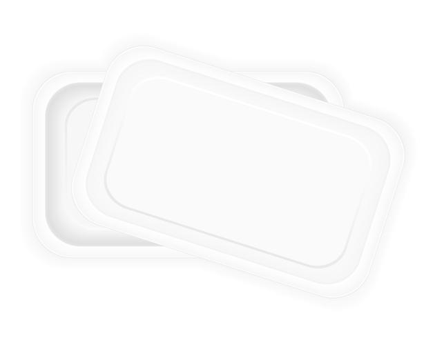 white plastic container packaging for food vector illustration