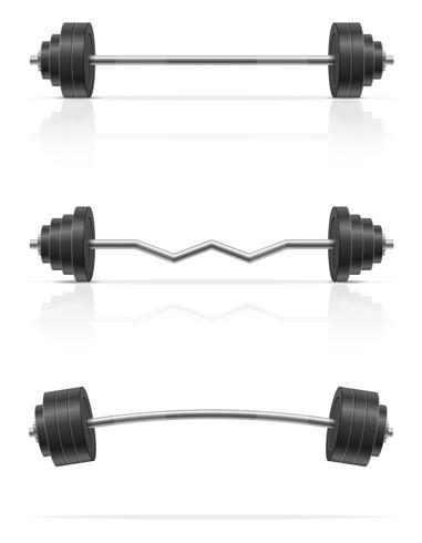 barra de metal para la construcción de músculo en la ilustración de vector de gimnasio