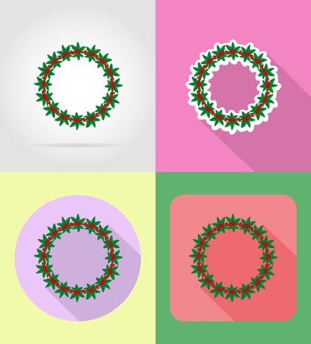 christmas and new year flat icons vector illustration