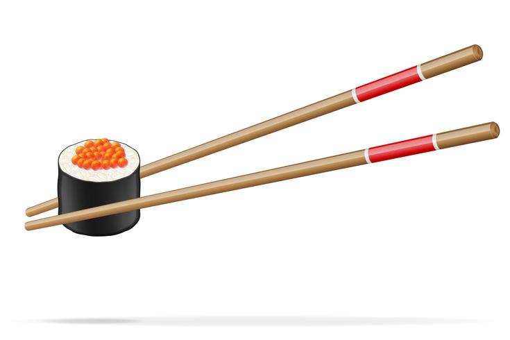 sushi and chopsticks vector illustration