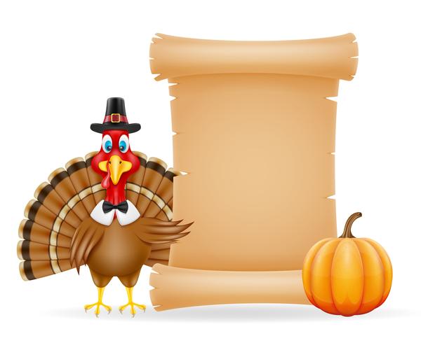 thanksgiving turkey bird vector illustration