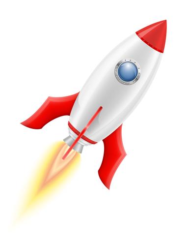 space rocket retro spaceship vector illustration