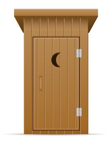 wooden outdoor toilet vector illustration