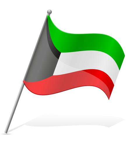 Bandera de Kuwait ilustración vectorial vector