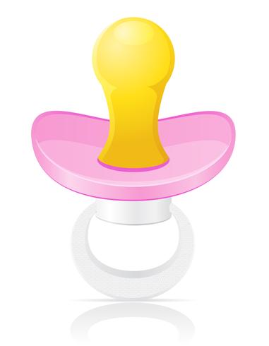 babys pacifier pink vector illustration