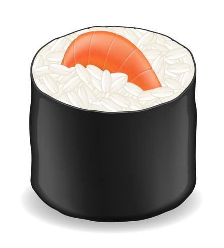 Rollos de sushi en ilustración de vector de nori de algas